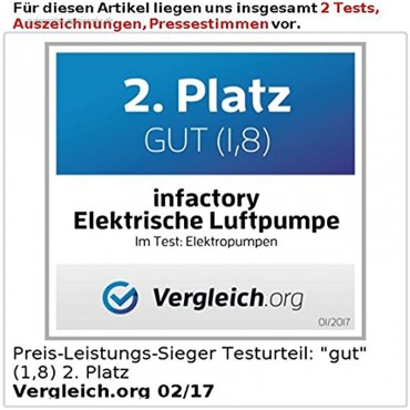 infactory Elektrische Pumpe: Elektrische Luftpumpe für schnelles Auf- & Abpumpen 230 Volt Elektroluftpumpe