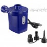 MARMODAY Elektrische Luftpumpe für aufblasbare Gegenstände 3 Düsen Inflator Tragbare Füllluftpumpe Pool Spielzeug Floß Boot Schwimmring Blau 1 Set
