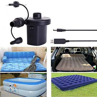 SunshineFace Elektrische Luftpumpe USB Wiederaufladbare Pumpe Inflator mit 3 Düsen für Luftmatratze Floats Inflatables