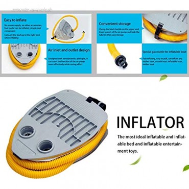Edinber Fußpumpe 5 l einstufige Fußpumpe Fußluftpumpen für aufblasbare Boote Ballon-Schwimmring tragbare Inflator unterstützt Aufblasen und Ablassen der Luft.