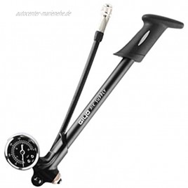 MYFGBB Fahrradpumpe aufblasbarer Gabel-Stoßdämpfer für Psi Bar-Messgerät entleerte zusammenklappbare Schlauch-Hochdruckbewegliche Pumpen-Fahrradausrüstung,Black