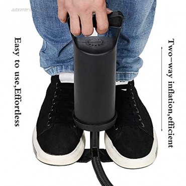 OURLITIME Luftpumpe für aufblasbare Luftmatratzen Sportbälle Dual-Action Handpumpe schwarz tragbar