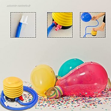 Yisscen 4 Stück Ballonpumpe Robuste Handpumpe Tragbare Fußpumpe Luftballonpumpe mit Doppelter Wirkung für Geburtstage Luftballons,Yoga-Bälle Inflator Pumpe für Ballons