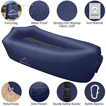 AlphaBeing Aufblasbare Liege Premium Aufblasbare Hängematte für Strand Reisen Camping Picknicks Aufblasbare Lufthängematte für Kinder und Erwachsene Outdoor Sitzsack Stuhl Leichtes und kompaktes Design