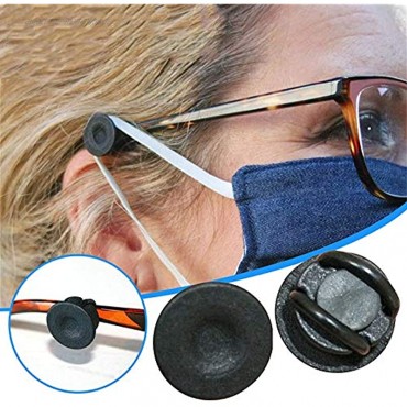 LASULEN 2 4 Paar Brillenknopfregler Brille Elastischer Maskenregler Subtile Glastasten für Gesichtsmasken Maskenhaken für Brillen rutschfeste Ohrverlängerungen Ohrriemenschoner
