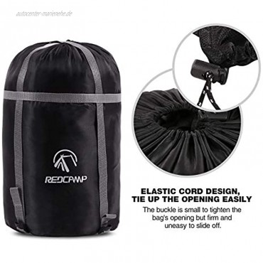 REDCAMP Schlafsack Stuff Sack Schwarz M L und XL Kompressionssack ideal für Rucksackreisen und Camping