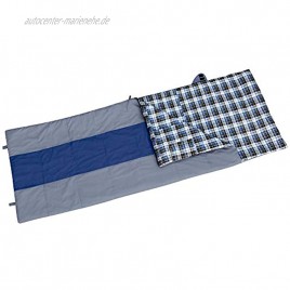 BERGER Deckenschlafsack Arizona grau-blau 220x80cm mit überstehendem Kopfteil