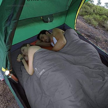 CAMEL CROWN Doppelschlafsack – 4 Jahreszeiten Warmes kaltes Wetter tragbar Rucksackreisen Wandern Camping Tasche mit Kissen für Camping & Abenteuer
