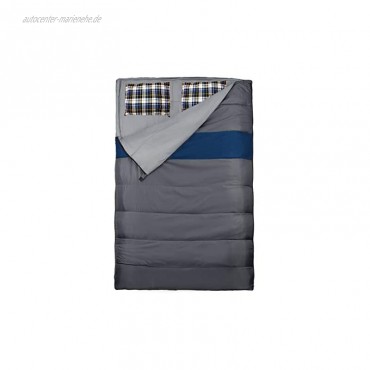 Explorer Schlafsack 220 x 150 75 cm DUO Deckenschlafsack Doppelschlafsack auch als 2Einzelschlafsäcke nutzbar Sommerschlafsack + -0°C Outdoor Camping 4624 grau blau