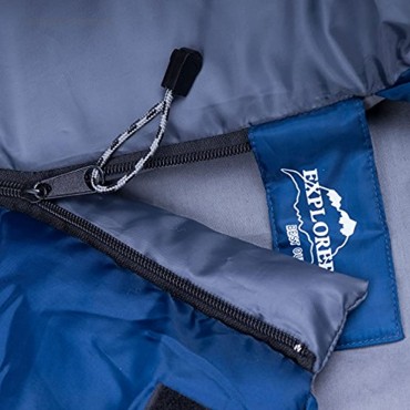 EXPLORER Schlafsack TRAMP 230x80cm Mumienschlafsack -9°C Outdoor Camping Kapuze Wandern