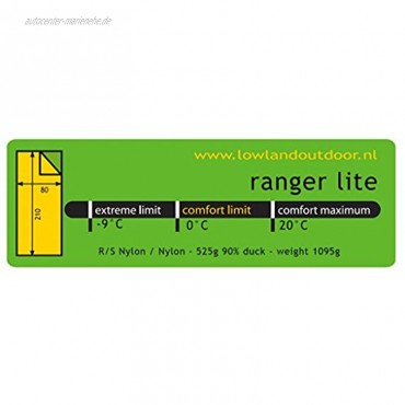 LOWLAND OUTDOOR® Ranger Lite Daunen Deckenschlafsack Rot 210x80 cm