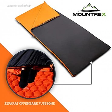 MOUNTREX® Schlafsack Kleines Packmaß & Ultraleicht 730g Sommer Deckenschlafsack Outdoor Sommerschlafsack – Camping Reise Festival – Koppelbar