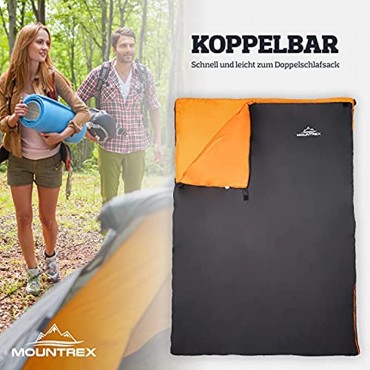 MOUNTREX® Schlafsack Kleines Packmaß & Ultraleicht 730g Sommer Deckenschlafsack Outdoor Sommerschlafsack – Camping Reise Festival – Koppelbar