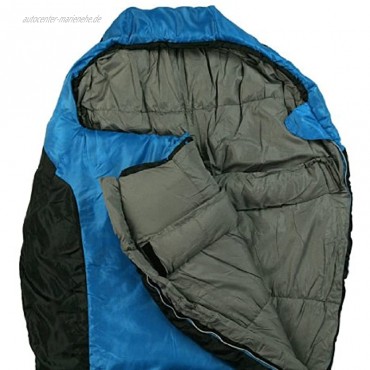 10T Schlafsack INNOKO XL -18° warm weich leicht 1900g Mumienschlafsack 215x85 Blau Schwarz 300g m²