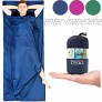 Miqio® 2in1 Hüttenschlafsack mit durchgängigem Reißverschluss Links oder rechts: Leichter Komfort Reiseschlafsack und XL Reisedecke in Einem Sommer Schlafsack Innenschlafsack Inlett Inlay