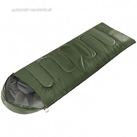 NIDONE Schlafsack Camping Leichte Schlafsack 3 Saison-campingausrüstung Ausrüstung Cap Für Erwachsene Reisen Trekking Armee-grün