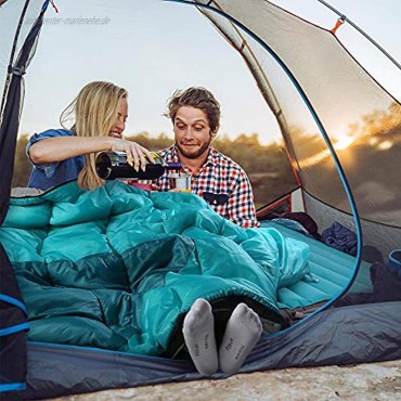 Bessport Schlafsack Winter | -10°C 7℃ Outdoor Mumienschlafsack für Camping und Bergsteigen mit Ultraleichter und Ultrakompakter 100% Sprüh Gebundene Baumwolle 400g m² Füllung