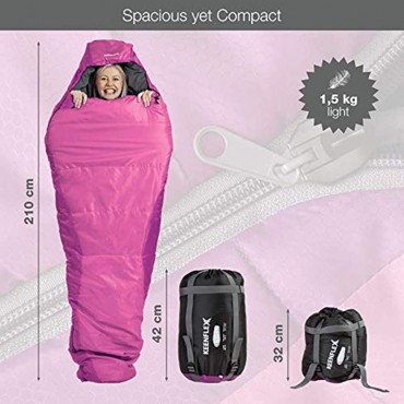 KeenFlex Schlafsack 3 Jahreszeiten -5℃ + 15℃ Hochentwickeltes Wärmeregulierungssystem – Mumienschlafsack Ideal für Camping Backpacking oder Wandern