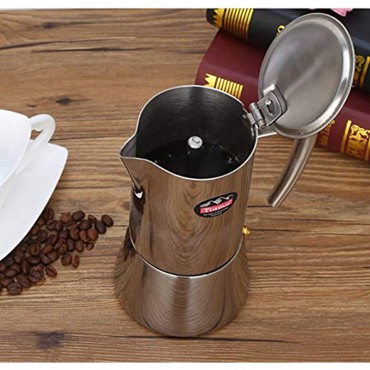 Huaishu Edel Stahl Filter Kaffeemaschine 4 Tassen & 6 Tassen 200Ml 300Ml,200ML