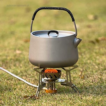 TRF 1,4 l Titanium Kettle Outdoor-Camping-Tee-Topf mit Verbrühschutz Griff Deckel Kompakt und leicht Wandern Teekanne für Picknickrucksack und Herd
