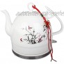 WZHZJ Keramischer elektrischer Kessel 1.2L Vintage Teekanne 1000W Tee Kaffee Suppe Haferflocken abnehmbare Basis automatische Abschaltung Kochschutz