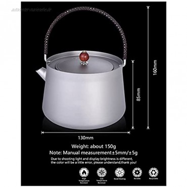 XIN NA RUI Camping Wasserkocher Camping Titankocher mit Filter Anti-Branding-Griffdeckel für Wasser-Kaffee-Tee 800ml Color : Gray Size : 130x85 MM