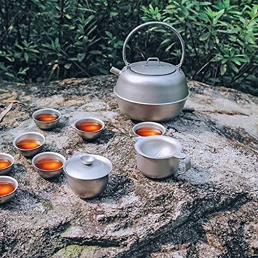 YCDJCS Reine Titanium 1500ml Wasserkocher Leichte Tee Topf Outdoor Camping Kessel Wandern Wasser JUG Anti-Branding Griff Deckel Für Wasser Kaffeee Tee Kaffee- & Teekannen
