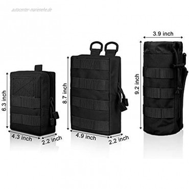 EEEKit 3 Pack Molle Tasche Kompakte Tactical Molle Pouche EDC Utility Bauchtasche Hüfttasche mit 3 Haken für Outdoor Wandern Jagdcamping Training