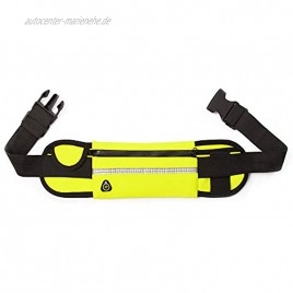 Handy Lauftasche Bauchtasche Hüfttasche für Joggen und Fahrradfahren mit Halterung für Trinkflasche Neopren reflektierend gelb