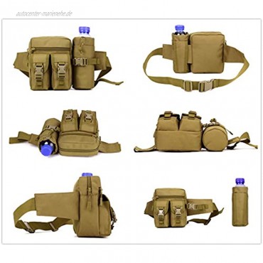 Yakmoo Hüfttasche Taktischer Militärstil Bauchtasche wasserdichte Molle System Gürteltasche mit Wasserflaschehalter für Outdoors