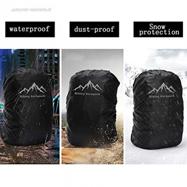Create Idea 35 l verstellbarer wasserdichter Rucksack-Regenschutz mit Aufbewahrungstasche tragbarer Schulterschutz Outdoor-Werkzeug Wandern Schwarz