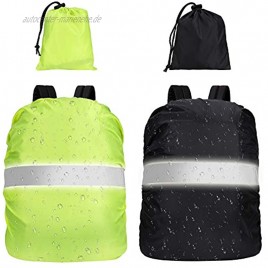 Heveer Regenschutz Rucksäcke wasserdichte Regenhülle 40-50L mit Verstellschnalle Reflexstreifen für Wandern Camping Radfahren 2 Stück