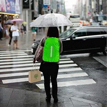 sinzau Regenschutz für Rucksack 35 L mit Reflexstreifen und Verstellschnalle 2 Stücke，Schwarz und Grün