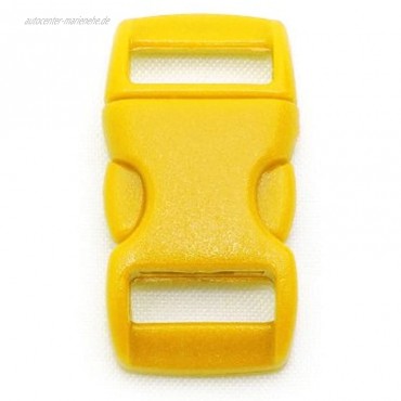 Ganzoo klick-Verschluss aus Kunststoff im 20er Set 3 8 Klippverschluss Steckschließer Steckverschluss für Paracord-Armbänder Hunde-Halsbänder Rucksack Farbe: gelb