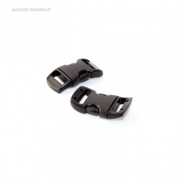 Ganzoo klick-Verschluss aus Kunststoff im 5er Set 3 8 Klippverschluss Steckschließer Steckverschluss für Paracord-Armbänder Hunde-Halsbänder Rucksack Farbe: schwarz
