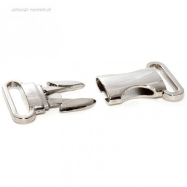 Klickverschluss aus Metall im 10er Set 5 8'' Klippverschluss Steckschließer Steckverschluss für Paracord-Armbänder Hunde-Halsbänder Rucksack Farbe: Silber