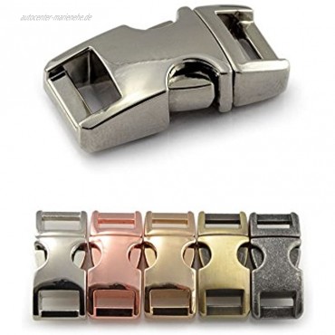 Klickverschluss aus Metall im 3er Set 3 8'' Klippverschluss Steckschließer Steckverschluss für Paracord-Armbänder Hunde-Halsbänder Rucksack Farbe: Gold