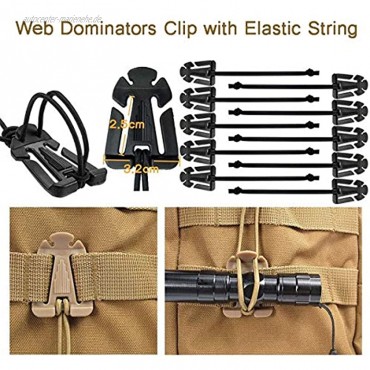 Wangmm Taktische Tasche Clip Strap Set für Taktische Rucksack Molle Tasche D-Ring-Verriegelung Web Dominator elastische Schnur und Schnallen MOD Riemen Schlüsselringhalter42 STÜCKE