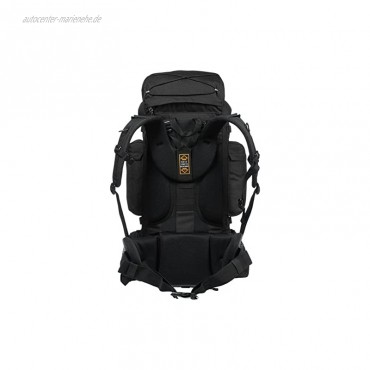 Basics Wanderrucksack mit Innengestell und Regenschutz 65 L Schwarz