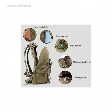 TANSOLE TAN SOLE Wandertagesrucksäcke 35L Militärischer taktischer Rucksack für Reisen Angeln Klettern Molle Tasche Khaki