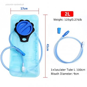 2 Liter Trinkblase MAXTUF BPA-Free Wasserbehälter für Rucksack mit großer Öffnung Auslaufsicherer Deckel und Isolier schlauchabdeckung zum Wandern Radfahren Klettern Laufen Camping