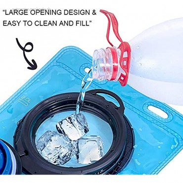 Geneic Trinkblasen 2L Wassersack Verbesserter Auslaufsicherer Wasserbehälter mit Schnellverschlussrohr und Automatischem Absperrventil zum Wandern Camping Laufen Radfahren