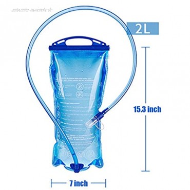 OutyFun Trinkblase BPA-frei EVA auslaufsicher 2 Liter Wasserspeicher mit isoliertem Schlauch Wasserspeicher für Wandern Camping Radfahren