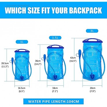 UTOBEST Trinkblase 2L 1.5L mit Beissventil BPA frei Trinkbeutel für Rucksack Wasserblase für Laufen Joggen Wandern Radfahren