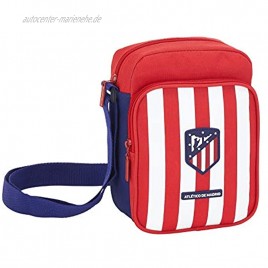 safta Offizielle Atlético de Madrid Kindertasche mit Außentasche Rot Weiß 16 x 22 x 6