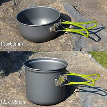 Blackr Outdoor Kochgeschirr Schüssel Pfanne Topf tragbar Set für Camping Wandern Picknick Kochen