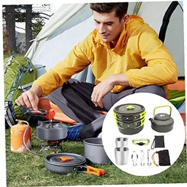 Camping Geschirr Sets 2 Person Picknick Tee Topf Und Pfanne Set Im Freien Wandernd Kochen Sets Outdoor-zubehör 1 Satz Orange