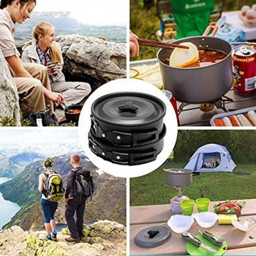 Keymao Camping Cookware Set Cooking Pot Set for 1-3People Lightweight Aluminium Portable Outdoor Cooking for Travel Backpacking Hiking.