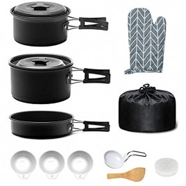Keymao Camping Cookware Set Cooking Pot Set for 1-3People Lightweight Aluminium Portable Outdoor Cooking for Travel Backpacking Hiking.