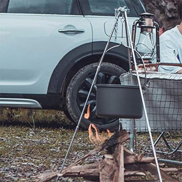 Camping Stativ Faltbare bewegliche Aufhänger hängend für Kochen im Freien Trocknen von Kleidung Schmorbraten Grillen im Freien Picknick Camping BBQ Kochen mit Aufbewahrungstasche